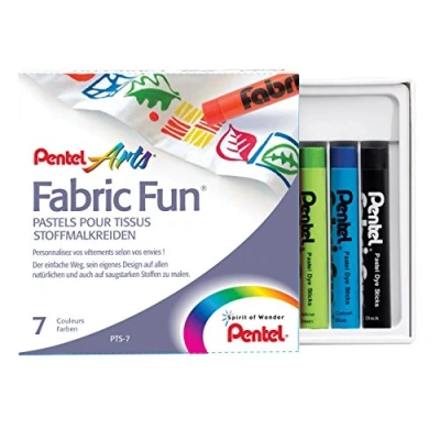 Imagen de Pentel Ceras Fabric Fun para uso textil, Caja de 7 colores surtidos (239477)