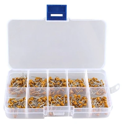 Imagen de HALJIA 300pcs 10 Valor 50 V 10pF a 100 nF multicapa Ceramic Capacitor Assortment Kit