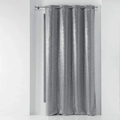 Imagen de Douceur d&#039;Intérieur, Cortina con Ojales Genesis, 135 x 240 cm, Color Gris/Plata, Opaca, Estampado metálico