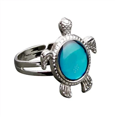 Imagen de N / A Nigoz anillo de estado ánimo tortuga, emoción que cambia color, ajustable regalo cumpleaños, calidad adorable y duradero