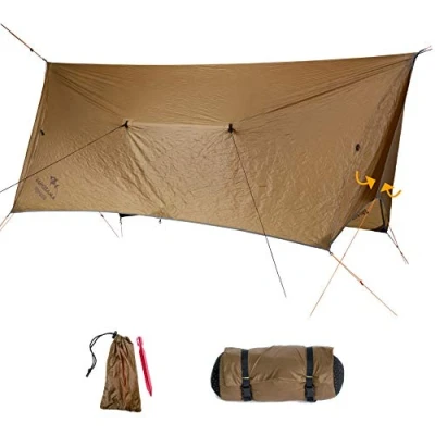 Imagen de AMAZONAS Adventure Wing Tarp Ultraligero para hamacas, Resistente al Agua y Viento, Hecho de Nylon Ripstop. Tamaño Plegado: 25cm x 12cm; Peso: 0,68kg Aventuras Aire Libre