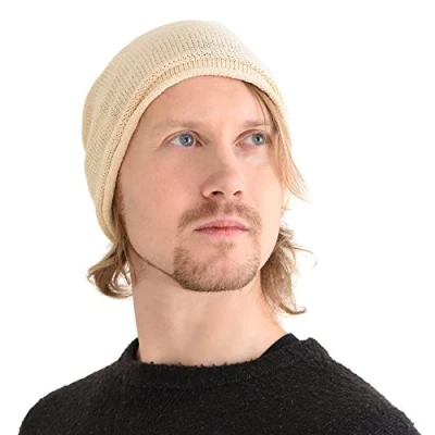 Imagen de CHARM Casualbox 100% Seda Gorros Beanie Natural Quimio Sombrero Sensible Piel Grande Desgarbado
