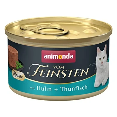 Imagen de animonda vom Feinsten Mousse Comida húmeda para Gatos Adultos, sin azúcar, con Pollo y atún, 12 x 85