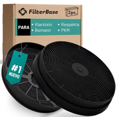 Imagen de FilterBase® 2 filtros de carbón activo para Respekta MIZ0023 Klarstein Zarah Zelda Zola Balzac Aurora Aurica 10029385 10029387 10029388 10013866 10013867 10013868 Bomann KF561 PKM CF 110