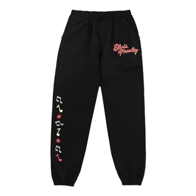 Imagen de ELVIS PRESLEY Official Merch Red/Black Logo Sweatpants Pantalones Deportivos, Negro, M Unisex Adulto
