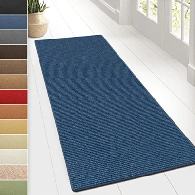 Imagen de Floordirekt Alfombra de sisal Sylt, para el salón o Pasillo, Producto Disponible en Muchos Colores y tamaños, Duradera Resistente (200 x 350 cm, Azul)