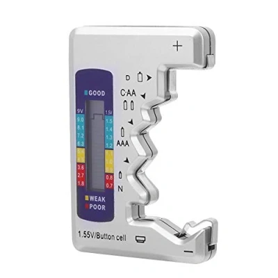 Imagen de Probador Universal de Batería, Comprobador Pilas Medidor, Medidor Voltaje Pilas, Digital Pantalla LCD para D C AA AAA DN 9V 1.5V Nivel Capacidad
