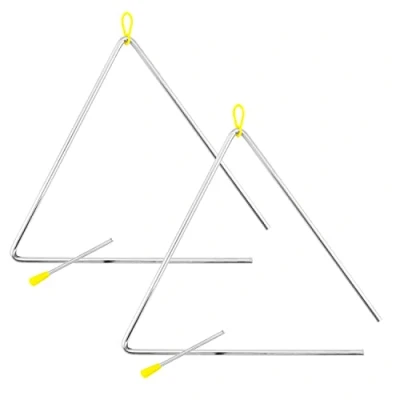 Imagen de TIGER TRI28 2 MT Instrumentos triangulares Samba de 12 pulgadas, triángulos acero resistentes con golpeadores metal, ideal para uso escolar, banda o en el hogar, paquete