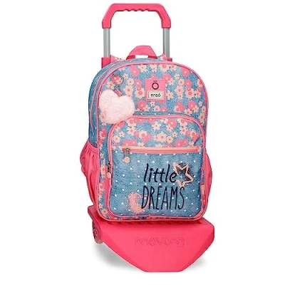 Imagen de Enso Little Dreams Mochila Escolar con Carro Rosa 30x38x12 cms Poliéster 13,68L…