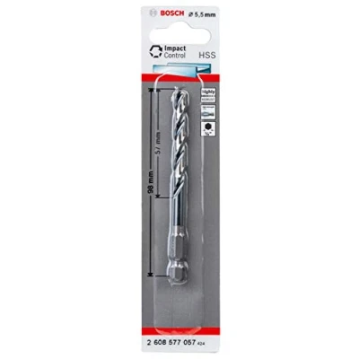 Imagen de Bosch Professional HSS Impact Control Broca hexagonal (para metal, 5.5 x 57 98 mm, accesorio de taladro)