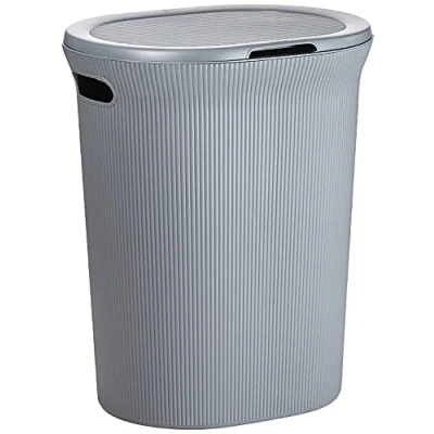 Imagen de Tatay Cesto de Ropa Baobab, 40L Capacidad, Polipropileno, Libre BPA, con Tapa, Color Gris (Antracita), Medidas: 41 x 33 50 cm