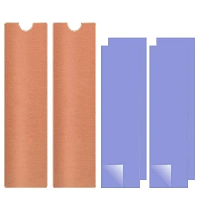 Imagen de YLCOTC M.2 disipador de calor cobre, paquete 2 M2 NVMe portátil cobre con almohadillas térmicas silicona para PCIE SATA 2280 SSD caja escritorio PC