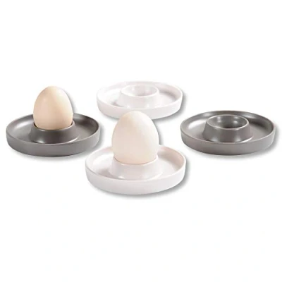 Imagen de Kesper Huevera 41166, Juego de 4, Gris y Beige, Melamina
