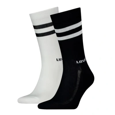 Imagen de Levi&#039;s Crew Calcetines, Black/Blanco, 39/42 (Pack de 2) Unisex