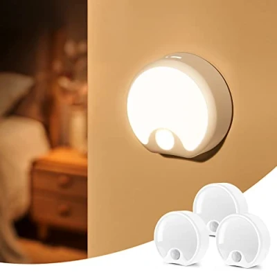 Imagen de One Fire Luz Led con Sensor de Movimiento,【3 Piezas 50 LM】Luz Movimiento interior,3 Modos (AUTO/ON/OFF) Nocturna,USB Recargable Movimiento,Luz Armario