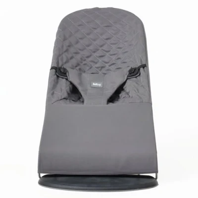 Imagen de Funda para Hamaca bebé. Belltop Compatible con BabyBjörn Balance, Soft &amp; Bliss. Asiento bebé balancín. Poli Algodón hipoalergénico. Ajuste ergonómico Gris