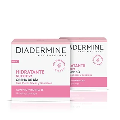 Imagen de Diadermine Crema Hidratante y Nutritiva de Día, 2uds 50ml, para pieles secas sensibles, Cutis hidratado nutrido