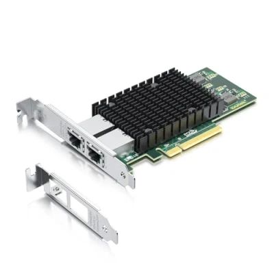 Imagen de 10Gtek 10Gb PCI E Nic Network Card, Dual Copper RJ45 Port, with Intel X540 Controller, Express Ethernet LAN Adapter Support Windows Server/Windows/Linux/ESX, Compare to T2