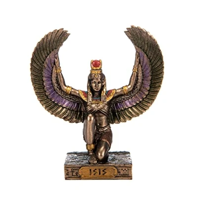 Imagen de BEAUTIFUL GREEK STATUES Isis Figura de resina diosa egipcia pintada a mano (2.9 pulgadas)