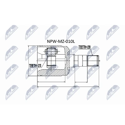 Imagen de NTY NPW MZ 010L Junta Homocinética lado de engranaje, Eje delantero, izquierda MAZDA: 626 V Hatchback, Berlina
