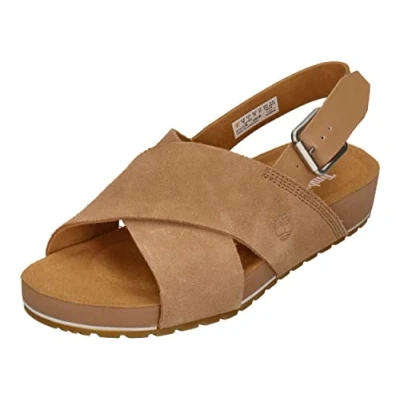 Imagen de Timberland Malibu Waves Basic X Strap, Sandalias para Mujer, Beige (Medium Suede), 37.5 EU