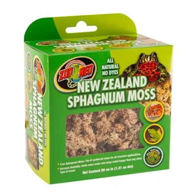 Imagen de Zoo Med New Zealand Sphagnum Moss Sustrato de Terrario Natural para Tortugas Terrestres y Reptiles, Musgo Sphagnum, 1.3 L