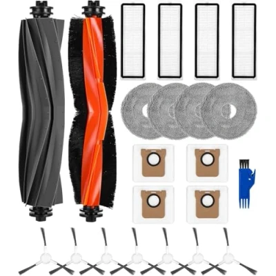 Imagen de Kit de Accesorios Recambios Compatible con Dreame L10s Ultra/L10 Ultra Aspiradora,2 Cepillo Principal,4 Filtros, 4 Paños Limpieza, Bolsa Polvo, 7 Cepillos Laterales, Repuestos para