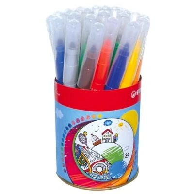 Imagen de STABILO Power max Rotulador para colorear (24 rotuladores de punta ancha, 12 colores surtidos)