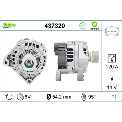 Imagen de VALEO 437320 Alternador 14V 120A BMW: 3 Coupé, Cabrio, Z3 Roadster