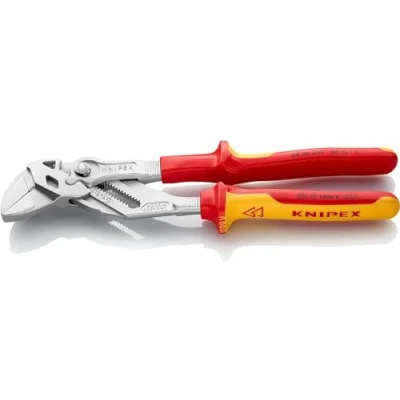 Imagen de Knipex Tenaza llave alicate y en una sola herramienta cromado, aislados con fundas multicomponentes, según norma VDE 250 mm (cartulina autoservicio/blíster) 86 06 SB