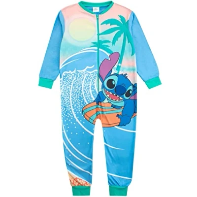 Imagen de Disney pijama de punto y ángel para niños, todo en uno niñas, forro polar, azul, 11 12 Años