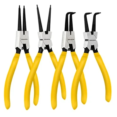 Imagen de BLOSTM Juego de 4 Alicates Circlip para Anillos Retencion Circlips Internos y Externos 7&quot; Con Resortes Duraderos, Mangos Antideslizantes Estuche Almacenamiento (4 Piezas)