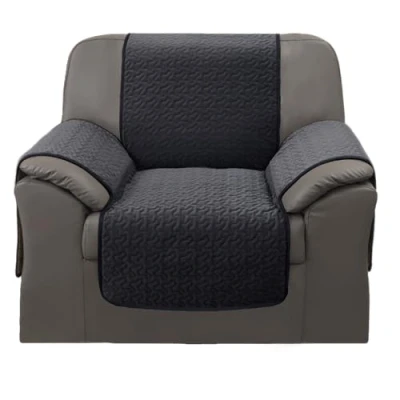 Imagen de GFD Cubre Sofa 1 Plaza 55 cm, Funda Relax, Sillon Fundas Sofá Acolchado, Protector Duradero Perros Gatos Mascotas (1 Plaza, Gris Oscuro)