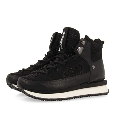 Imagen de Sneakers Estilo botín de montaña Negras con Detalles Brillo para Mujer reuler