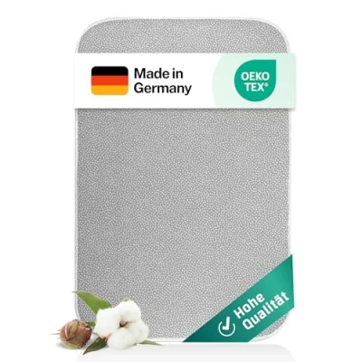 Imagen de everlar® Manta de Planchar I Calidad Made in Germany Alfombra Mesa para un Planchado cómodo en casa y Viaje 100 x 65cm Resistente al Calor Material 100% algodón
