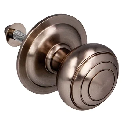 Imagen de Amig Pomo Mod 14 Plateado Redondo de Latón Macizo con Acabado Cromado Mate para Puertas Exteriores Entrada Diámetro Tirador Ø61 mm · Altura 72,5 Incluye Tuerca Fijación