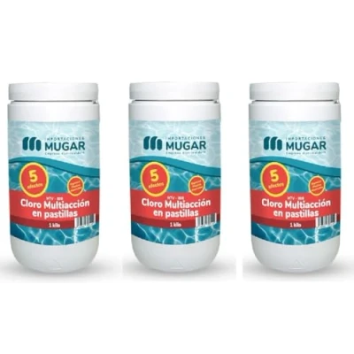 Imagen de Mugar Cloro 5 Acciones 1kg en Pastillas de 20 Gramos para Piscinas Pequeñas o Desmontables Paquetes de1 2 3 4kg (3)