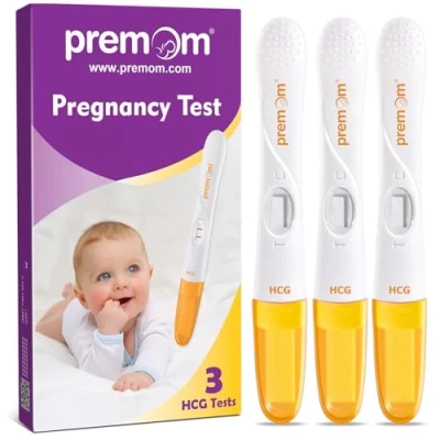 Imagen de Premom 3 Test de Embarazo Alta Sensibilidad: Prueba Rápido hCG Orina con App Inteligente Premom丨Tira Reactiva