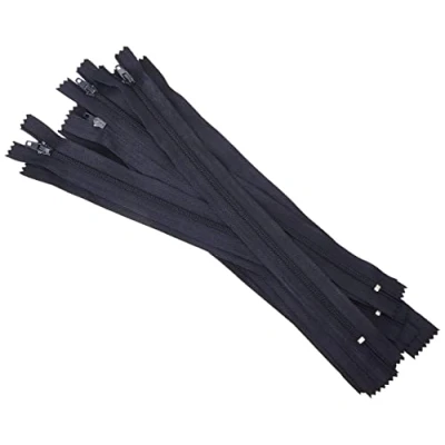 Imagen de Trimz 25 cm ( 10inch) una Manera topes de Cremallera con 4 mm Dientes x 10 Unidades, poliéster, Azul Marino, 1