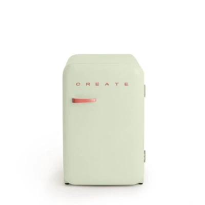 Imagen de CREATE / RETRO FRIDGE 83.5 TERRACOTA/Frigorífico verde pastel maneta terracota 98W, bajo consumo, 2 estantes, regulador temperatura, botellero, 56x54x84cm