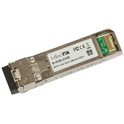 Imagen de Mikrotik S+85DLC03D red modulo transceptor Fibra Óptica 10000 Mbit/s SFP+ 850 nm Módulos transceptores de (Fibra Óptica, Mbit/s, SFP+, LC, 300 m, nm)