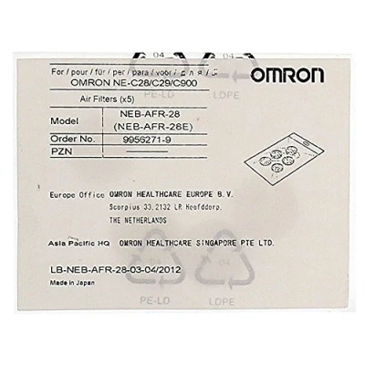 Imagen de OMRON Luftfilter C28P und C29 für Vernebler, 5 pzas Filtro
