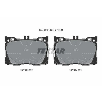 Imagen de TEXTAR 2258601 Juego de pastillas freno preparado para indicador desgaste MERCEDES BENZ: Clase C Berlina, E GLC SUV
