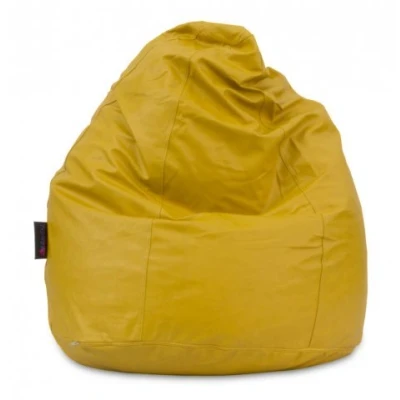 Imagen de Pouf Saco Puf pera de piel sintética, color amarillo