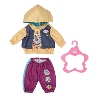 Imagen de BABY born Outfit con Sudadera para muñecas de 43 cm Incluye sudadera, pantalones y percha Fácil manos pequeñas Fomenta la empatía las habilidades sociales Edad: 3+ años