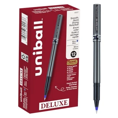 Imagen de Deluxe Roller Ball Stick Waterproof Pen, Blue Ink, Micro, Dozen, Sold as 1 Dozen