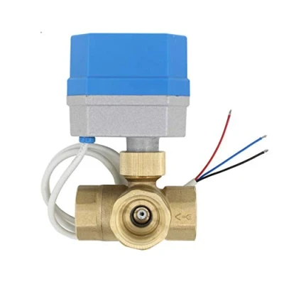 Imagen de T tipo valvula 3 vias motorizada 12v electrovalvula esfera 1/2 3/4 1 1/4 pulgada (1 DN32)