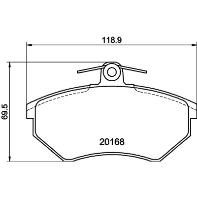 Imagen de HELLA 8DB 355 017 901 Juego de pastillas freno no preparado para indicador desgaste con tornillos pinza VOLKSWAGEN: GOLF 3, 2