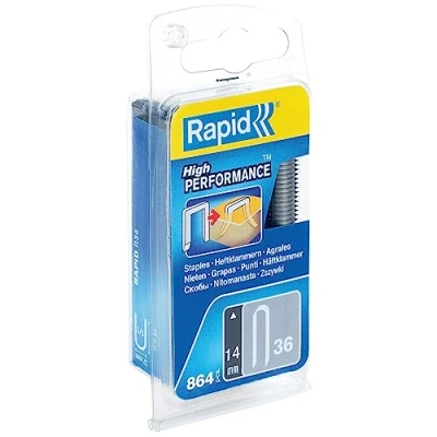 Imagen de Rapid Caja de Grapas Corona Redondeada para Cables Bajo Voltaje N.º36 Acero Galvanizado, 14 mm 864