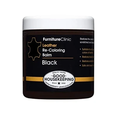 Imagen de Furniture Clinic Bálsamo Reparador para Cuero y Piel Restaura, Hidrata, Repara los Arañazos la Decoloración del Sofás, Tapicerías, Asientos de Automóviles, Ropa, Zapatos Negro
